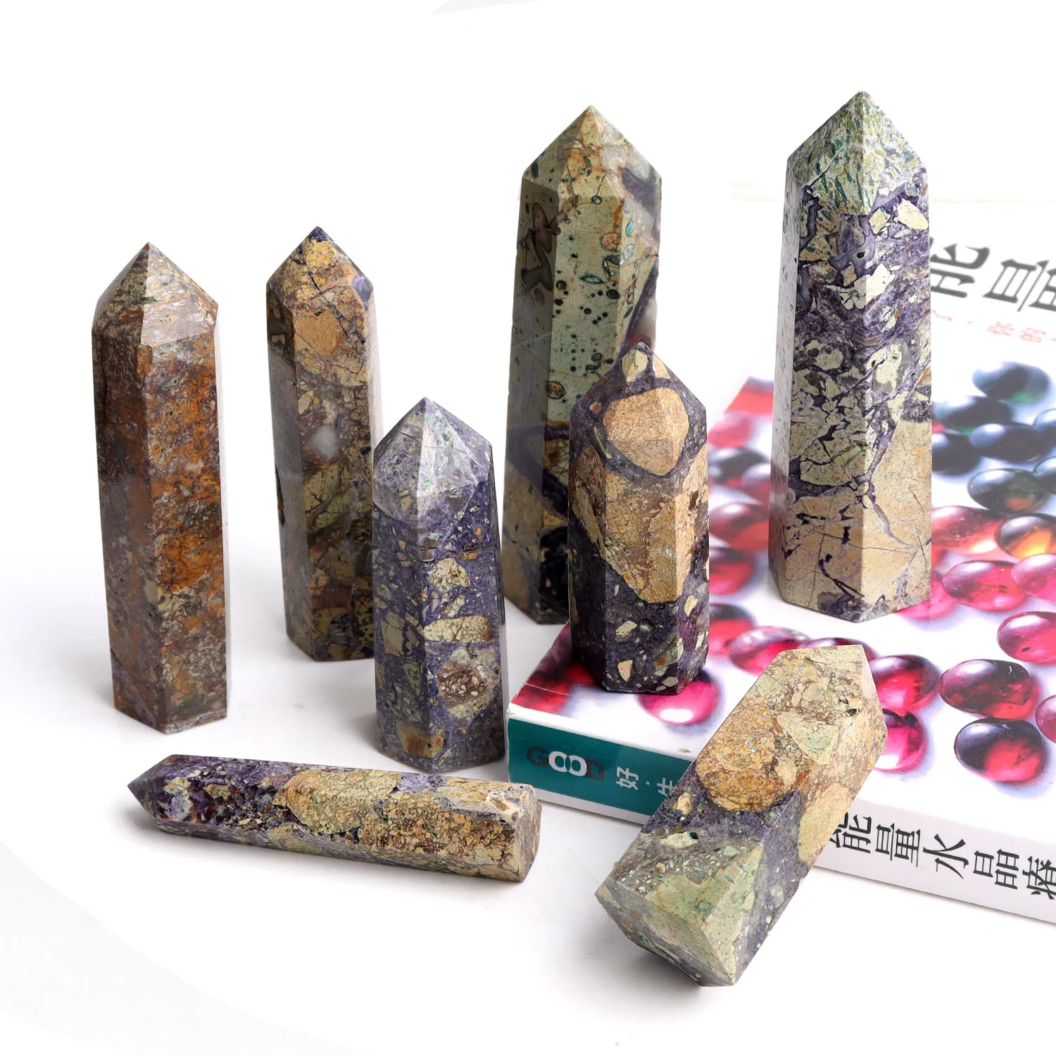 

1PC Natural Fluorite Point Colorful Quartz Wand Crystals Stone Gems Obelisk Healing Gift Home Decoration