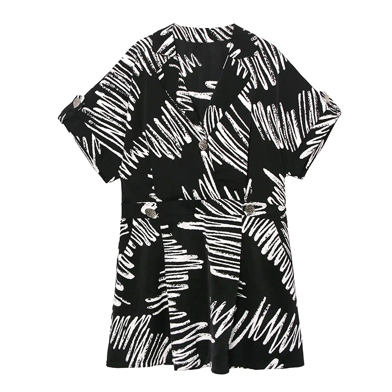 

XUXI Women Fashion Printing Sexy Dress Summer 2021 Draw Back Thin Long Sleeve Streetwear A-Line Mini Dresses E750