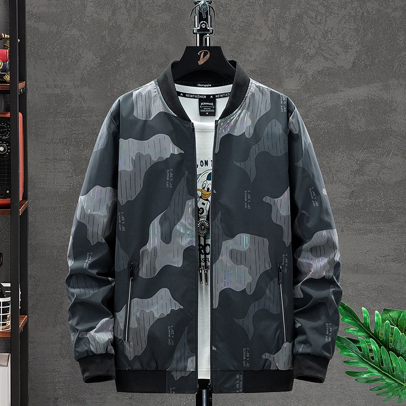 

Men's Autumn Winter Jacket Printing Trend All-match Tooling High Quality Baseball Collar Size M-8XL Jacket Men Chaquetas Hombres