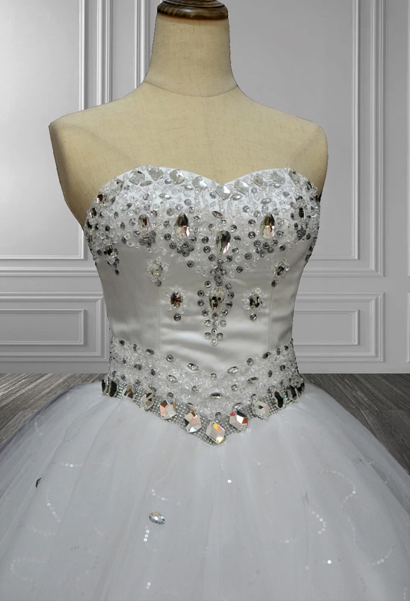 Real Photos 2021 tube top sweetheart White Ivory bandage floor length wedding dress Crystal rhinestone customize plus sizes | Свадьбы и