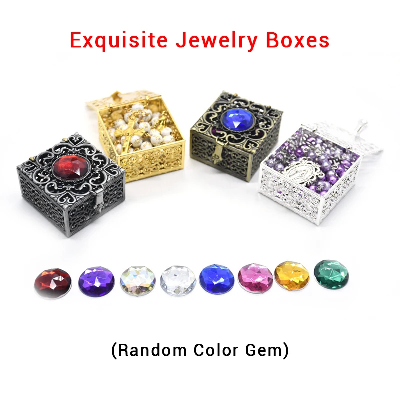 

Charm Luxurious Hollowed Out Fine Jewelry Gem Inlay Storage Boxes Gifts for Women