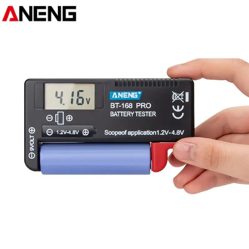 ANENG BT 168 Профессиональный светодиодный дисплей 1 2 4 8 В AA/AAA/C/D Мини тестер батареи