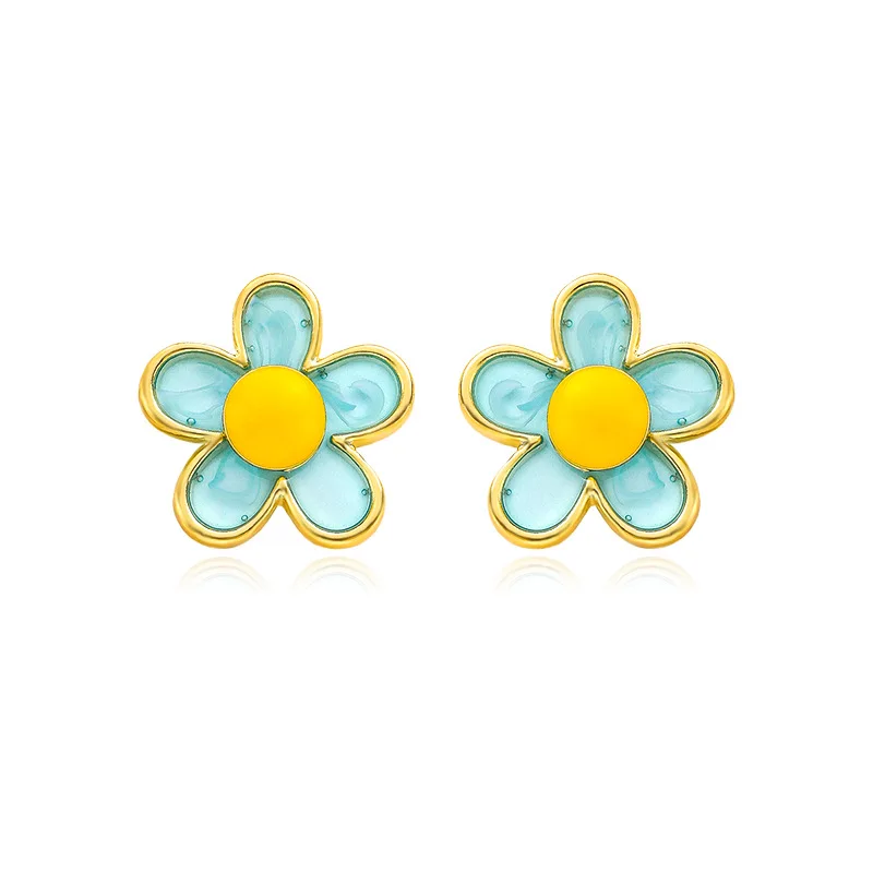 

Elegant All-Match Girl's Heart Earrings PartyEar Stud Popular Jewelry Gentle Cute Clear Flower Earrings for Women