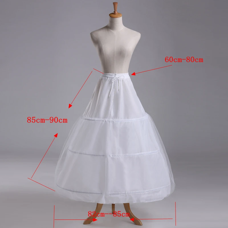 High Quality White 3 Hoops Petticoat Crinoline Slip Underskirt For Wedding Dress Bridal Gown In Stock | Свадьбы и торжества