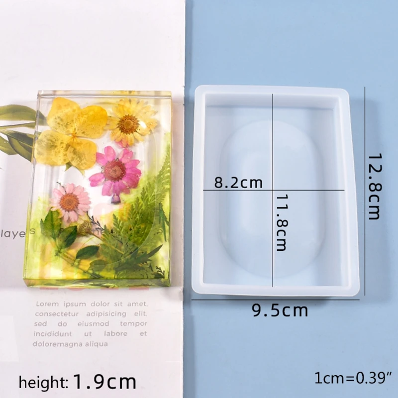 

DIY Crafts Decor Crystal Epoxy Resin Mold Soap Box Tray Casting Silicone Mould