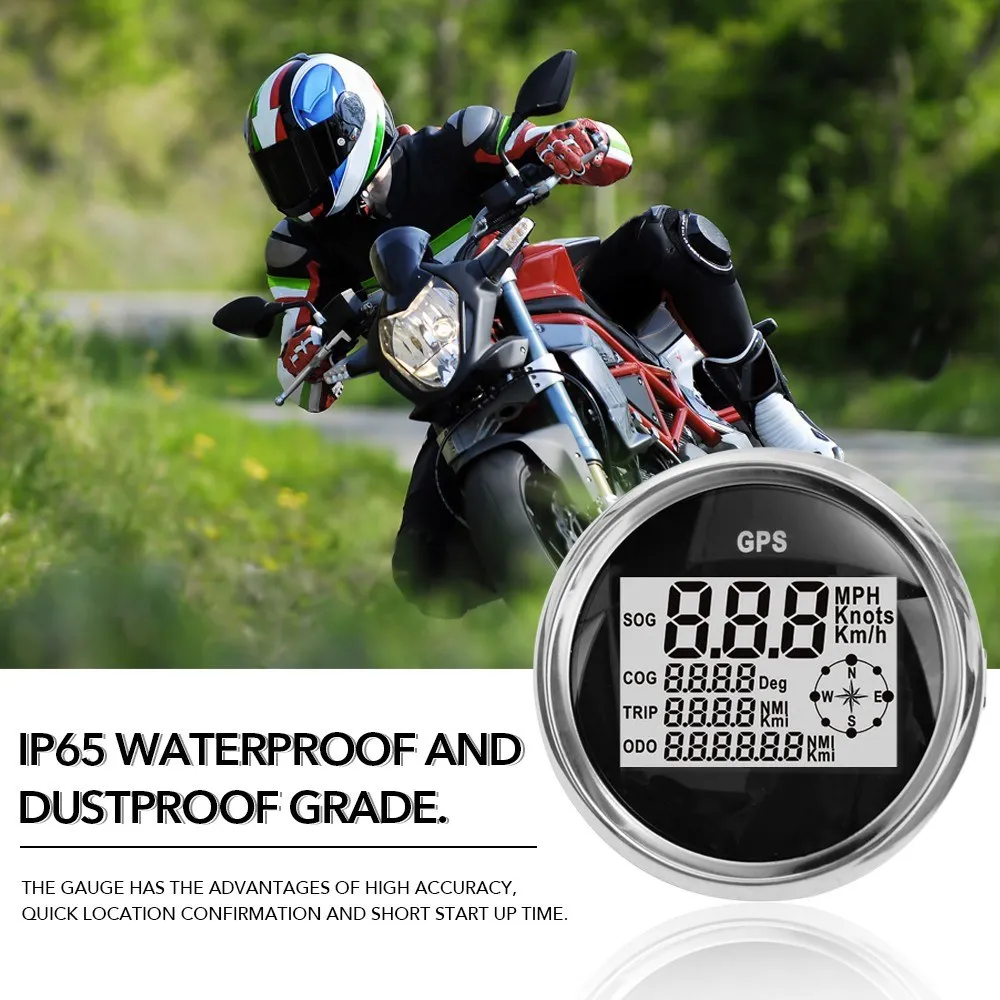Водонепроницаемый Спидометр с ЖК дисплеем и подсветкой 85 мм|Приборы для