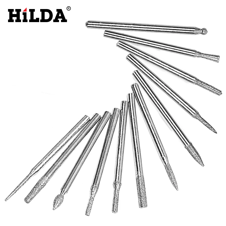 Набор алмазных сверл HILDA 30 шт. вращающиеся инструменты для Dremel 1/8 &quot150 грит