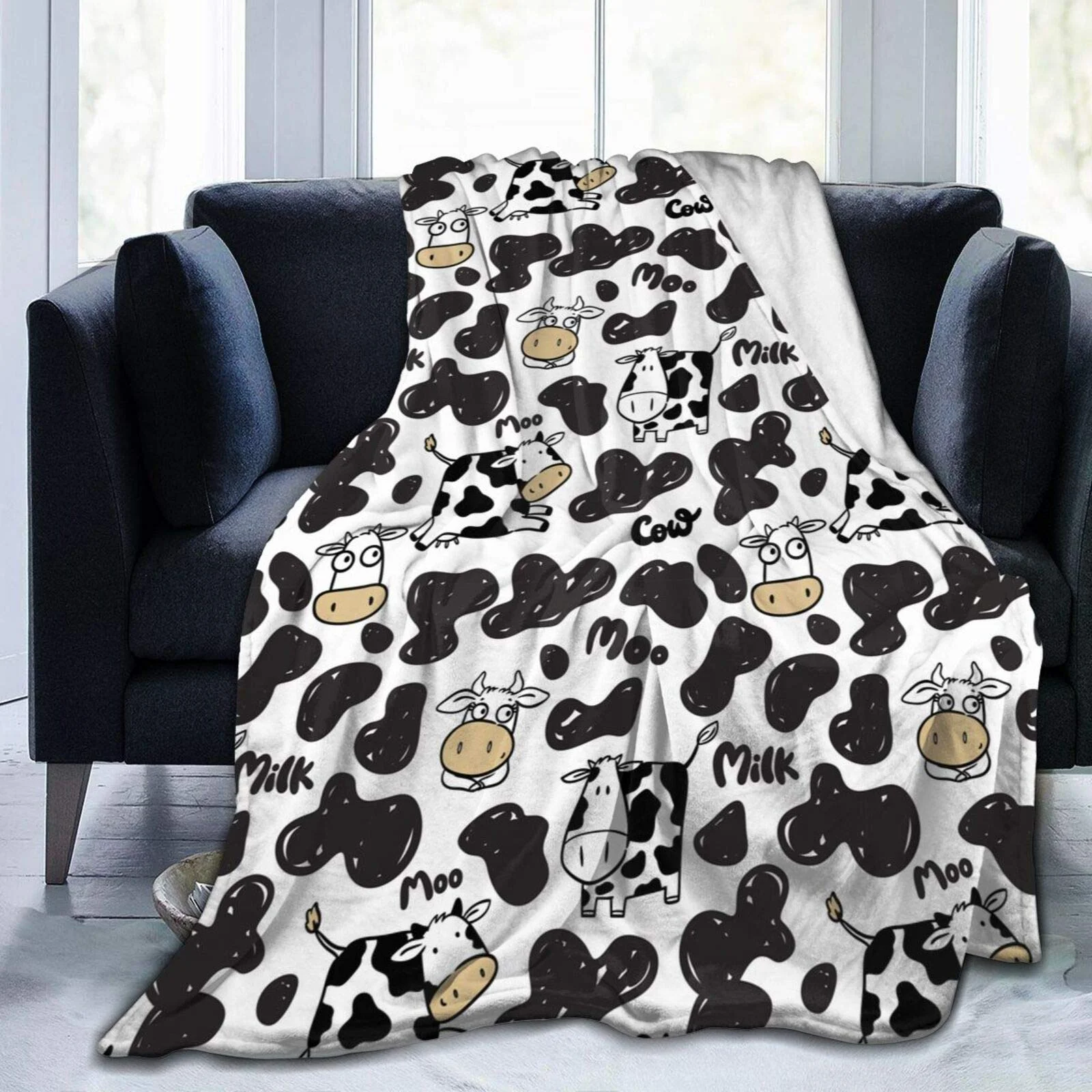

Одеяло из бычьей шерсти с мультяшным рисунком, удобное и мягкое шерстяное одеяло, диван-кровать, 60X50 дюймов