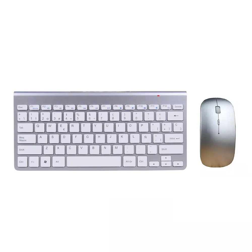 

2021 Spanish 2.4G Wireless Keyboard Mouse Combo with USB Receiver for Macbook Computer PC Laptop TV BOX and Smart TV