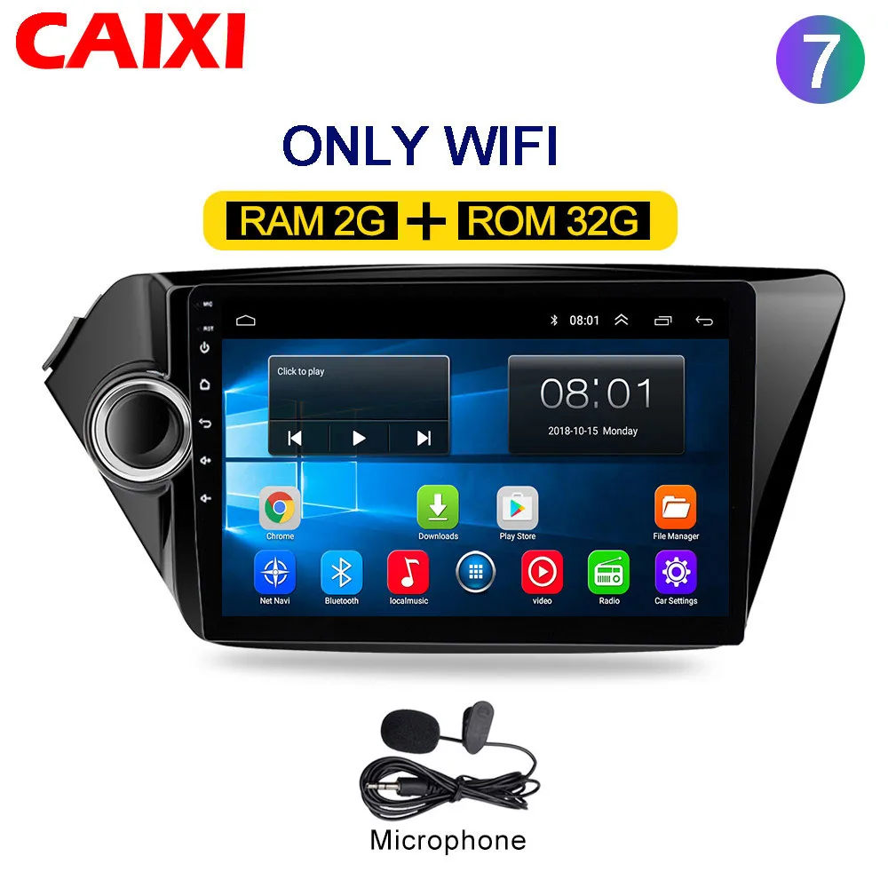 9 ''Android 8,1 2din автомобильный радио мультимедиа плеер для Kia RIO 3 4 2010 2011 2012 2013 gps навигации автомобиля dvd - Цвет: Cx-K32-MIC