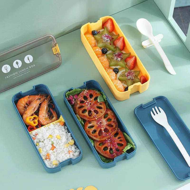 

3 Layer Plastic Lunch Box Microwave Student Office Worker Portable Fruit Bento Box Snack Container Food Storage Containers PET