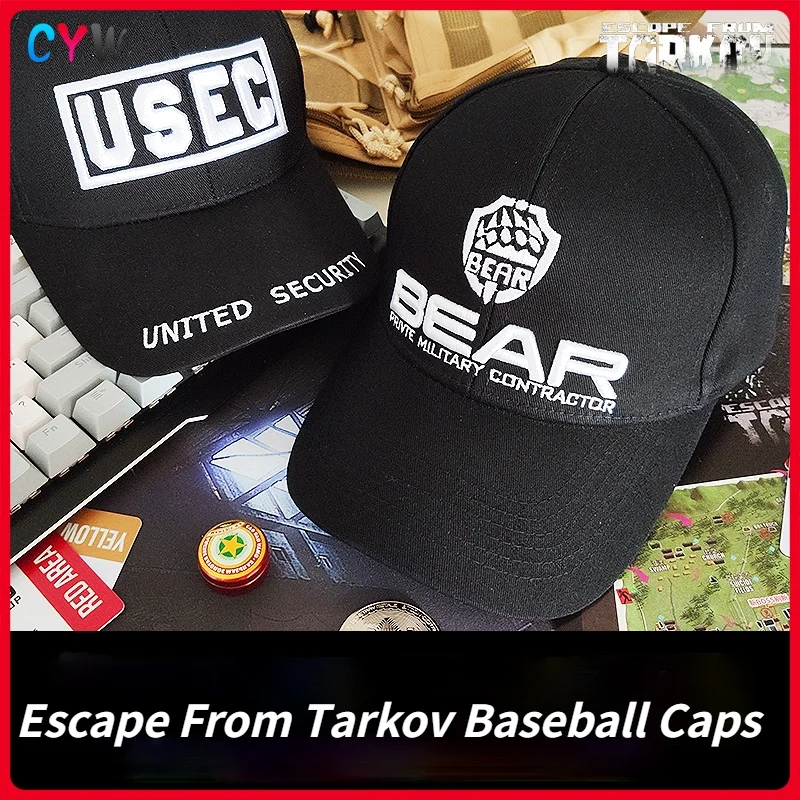 

Embroidery Escape From Tarkov USEC BEAR Baseball Caps Escape From Tarkov Cards Cosplay Adjustable Hip Hop Sun Hat Props Cap Card