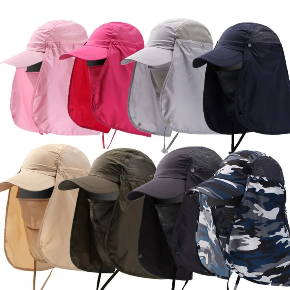 

Quick Dry Breathable Detachable Unisex Unisex UV Protect Face Neck Cover Men Women Sunshade Hat Multi-colors Removable Sun Cap