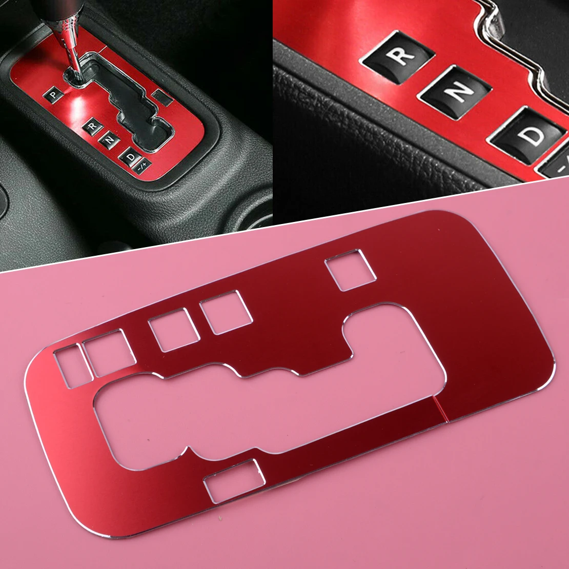 

DWCX красная Автомобильная панель переключения передач, декоративная накладка, Формовочная рама, подходит для Jeep Wrangler JK 2011 2012 2013 2014 2015 2016 2017