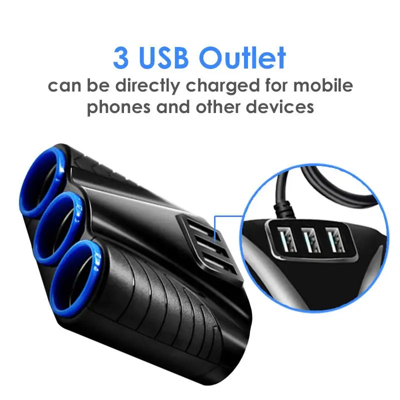 Адаптер для прикуривателя с несколькими USB-портами автомобильное зарядное