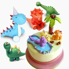 Динозавров тематическая вечеринка для мальчика день рождение торт фигурки жениха и невесты; Декорации ко дню рождения, Детский костюм с динозаврами, инструменты для выпечки из фильма Парк Юрского периода; Для вечеринок Декор