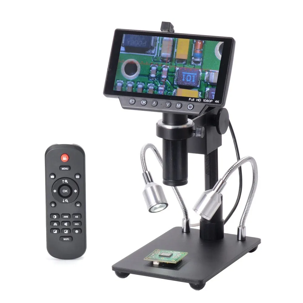 

HY-1070 5 Inch Screen 16MP 4K 1080P 60FPS USB & WIFI Digital Industry Microscope Camera 150X C-mount Lens 1/2.3 Imaging Sensor