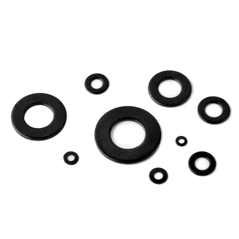 480 Pcs Nylon Flat Round Washers Gaskets Spacers Assortment Set for Screw Bolt(Black) | Обустройство дома