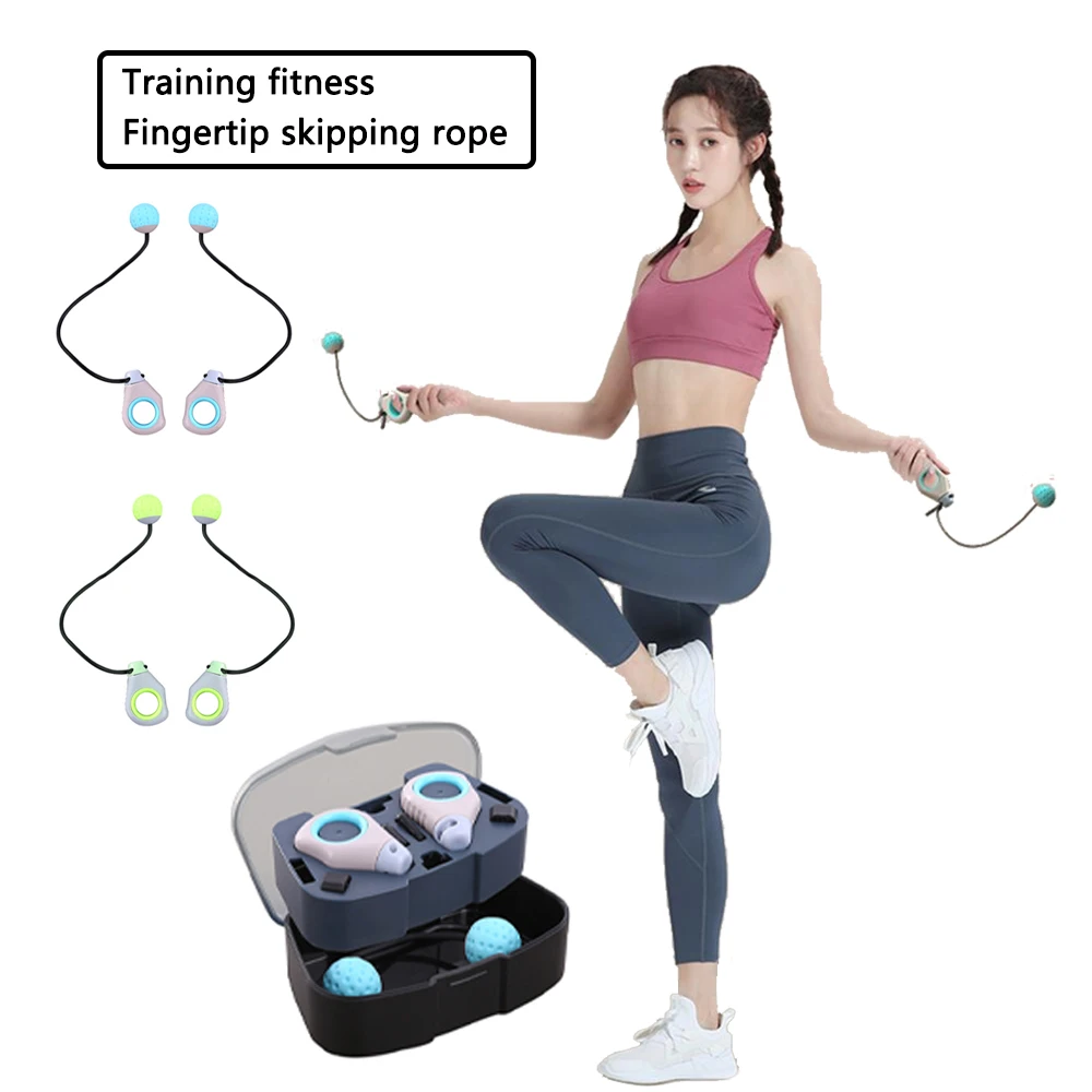 

2 in 1 Finger Skipping Rope Adult Children Dual Use Cordless Jump Rope Wear Resistant Anti-knot Home Gym Fitness With Mini Box