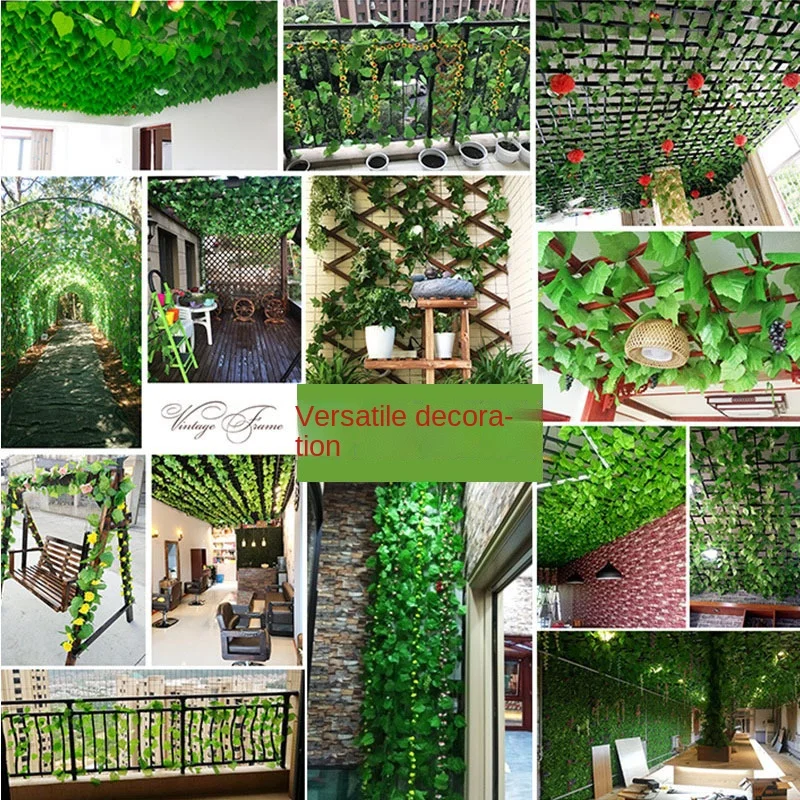 Hojas de uva artificiales, decoraci&oacute;n de enredadera verde, enredadera de rat&aacute;n, planta verde de rat&aacute;n, 24 piezas-3