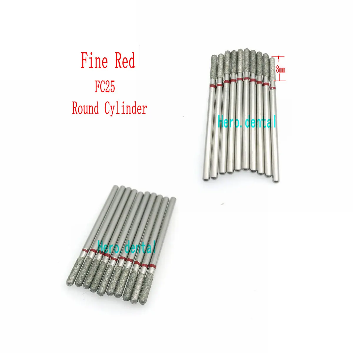 10 шт. тонкие красный Стоматологическая хвостовик алмазный шлифовальный бор Бур