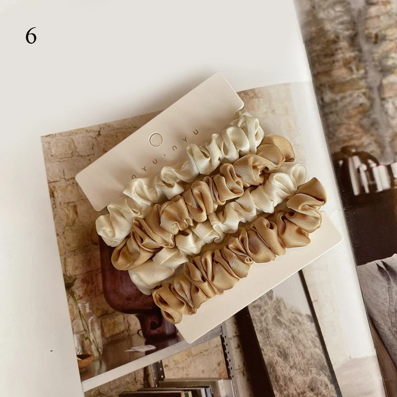 

4Pcs/set Solid Color Hair Band Women Scrunchies Pack Rubber Band Fashion Elegant Hair Ring Hair Ring Colorful Hair Accessories