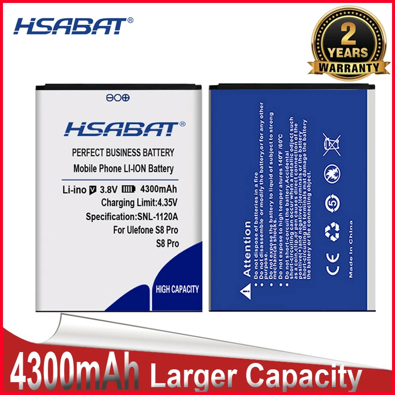 Аккумулятор HSABAT 0 Cycle 4300 мАч для Ulefone S8 Pro 5 3 дюйма MTK6737 MTK6580 высококачественные
