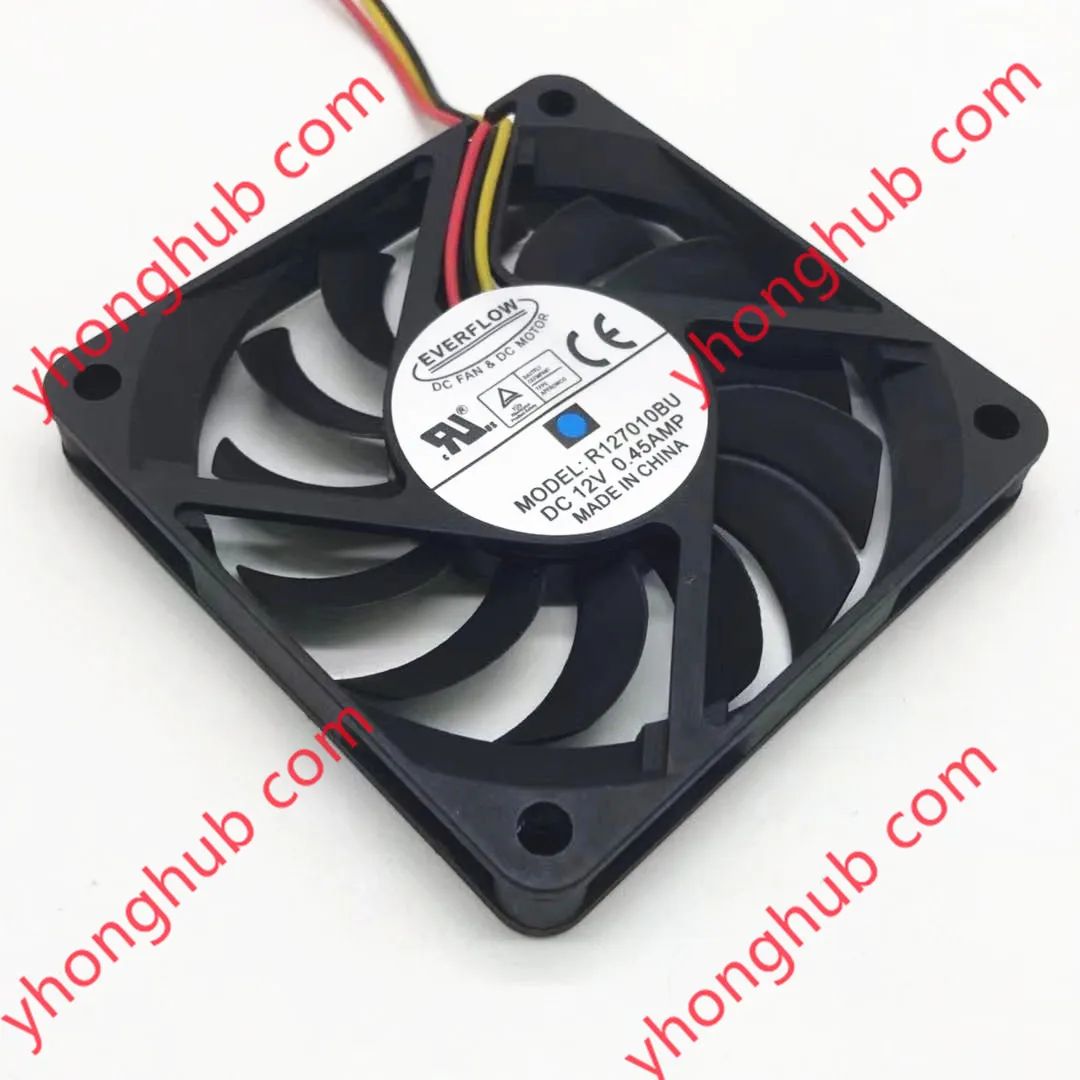 EVERFLOW R127010BU DC 12V 0.45AMP 3-жильный 70x70x10 мм Сервер площади вентилятора