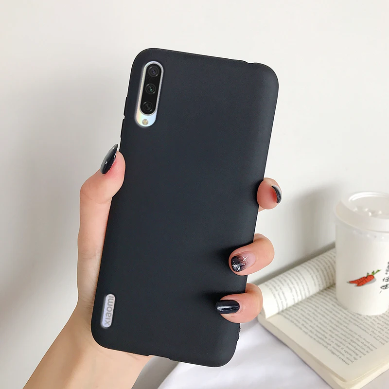 Черный Твердые Цвет силиконовый чехол для Xiaomi Mi 9 SE 9T Pro A1 A2 Lite A3 CC9e RedMi Note 8 7 Pro K20 6 6A 8A 8 карамельный мягкий чехол для телефона - Цвет: Черный
