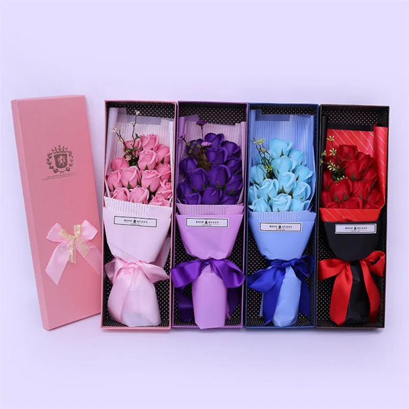 

Artificial Flower Rose Soap Flower Fake Gift Boxes Christmas Birthday Valentine's Day Simulation Gifts Romantic Party Decorative