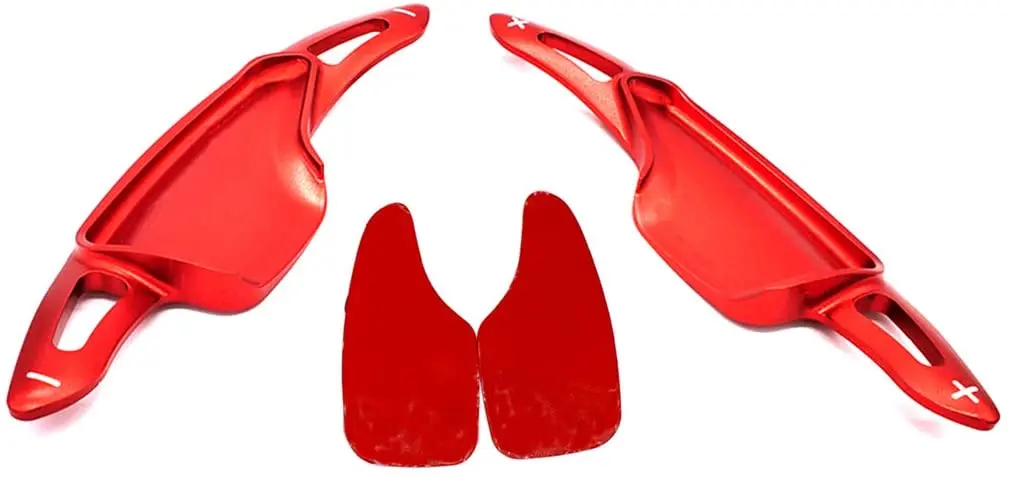 

GDS Aluminum Alloy Steering Wheel Shift Paddle Shifter Extension Fit for Chevrolet C7 Corvette 2015-2019, Camaro 2016-2019 (Red)