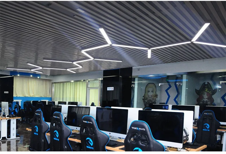 Светодиодная полосная Люстра для офиса современный креативный светильник