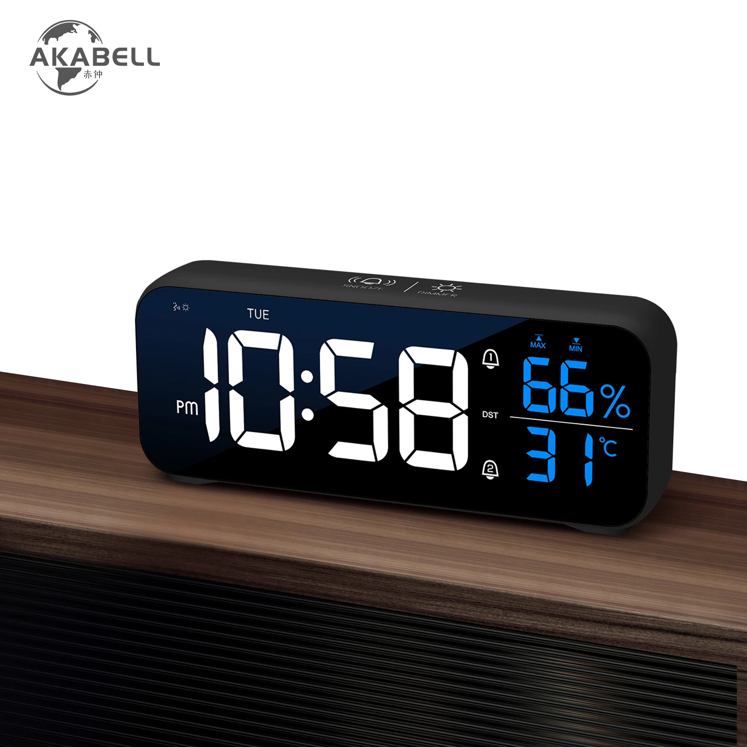 Зеркальные часы AKABELL 5 го поколения светодиодные с отобрасветодиодный ением