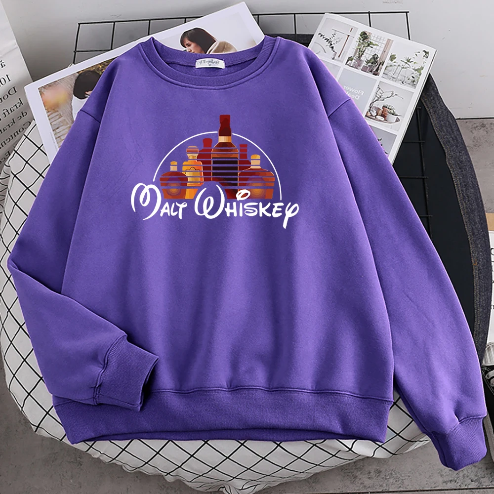 

Funny Malt Whiskey Printed Women Hoody Street Casual Loose Sweatshirt Autumn Fleece Warm Hoodie Hip Hop Crewneck Tracksuit Woman