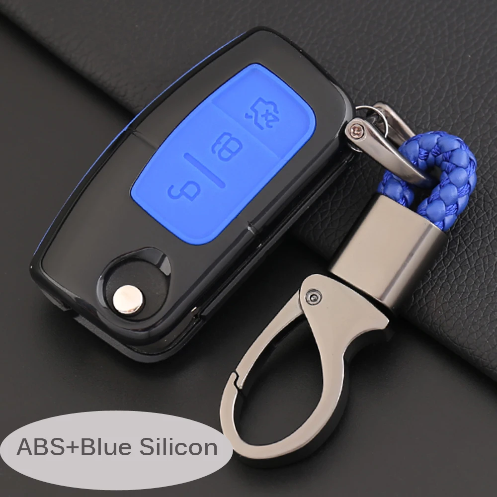 Складной чехол для автомобильного ключа брелка с 3 кнопками и полной защитой Ford