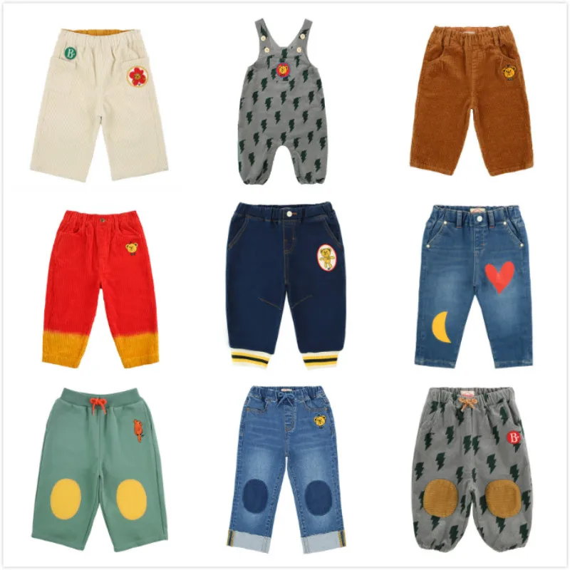 В наличии 2020bebe AW нижнего белья для детей с рисунком медведя и надписями Джинсы