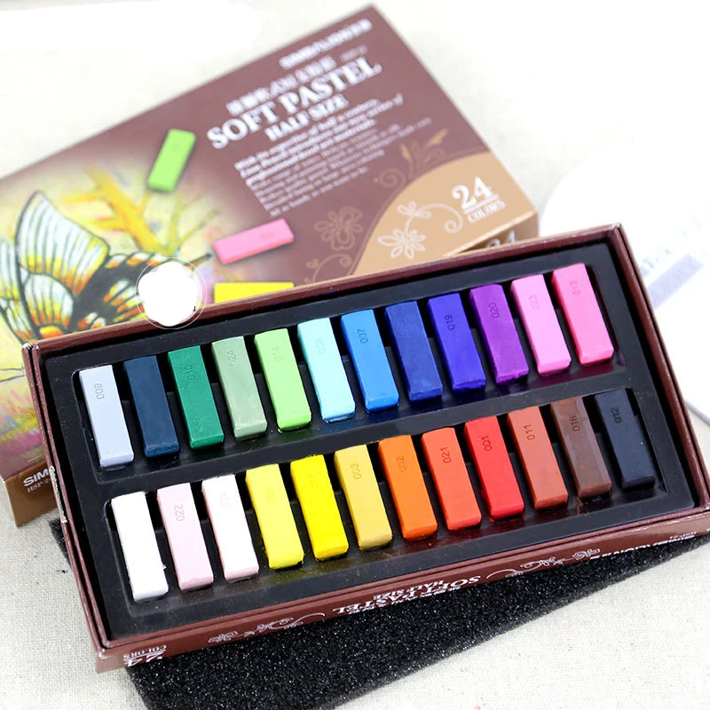 Набор из мягкой пудры 24/48 цветов Цветной мел Пастельная глина ручка для рисования