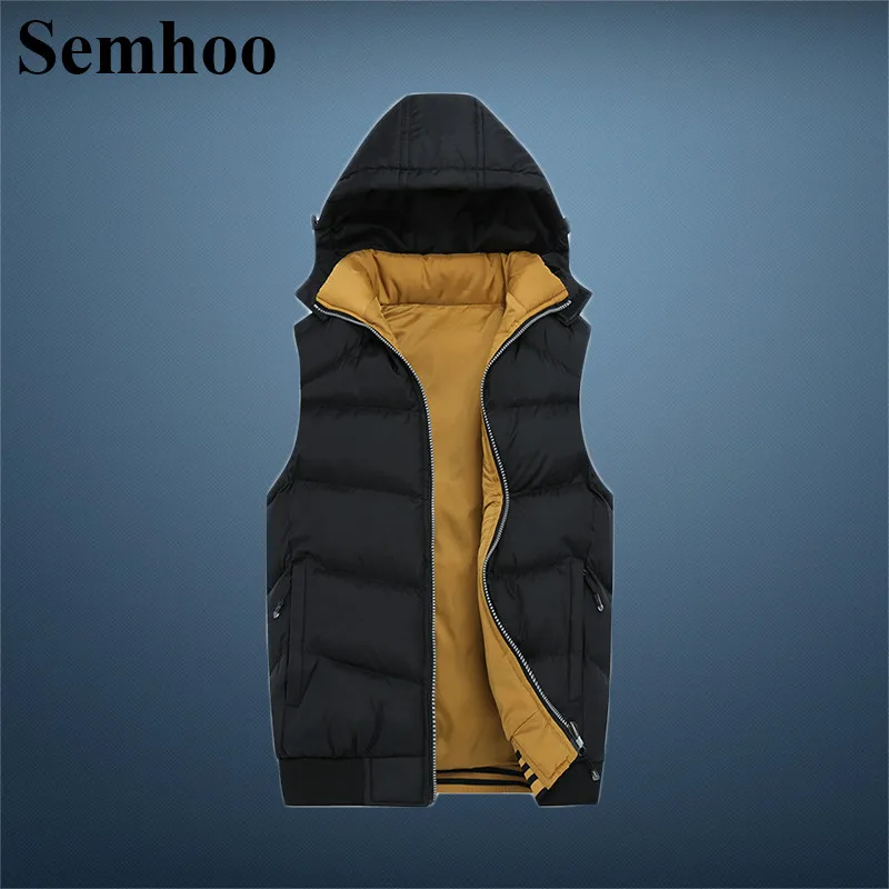 Зимний жилет для мужчин теплый утепленный Двусторонняя одежда однотонный