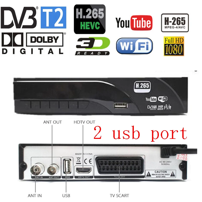 DVB-T2 цифровой приемник поддерживает H.265/HEVC H265 тюнер Hevc декодер Dvb t2 горячая