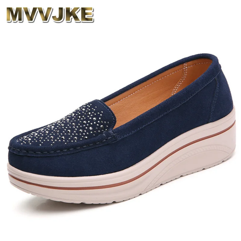 

MVVJKE 2021 весенние женские туфли на плоской платформе; Женские кроссовки из натуральной кожи; Сезон весна; Женская обувь без застежек на плоско...