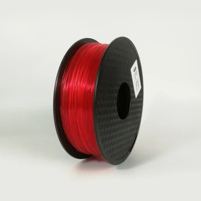 Transparent Red Нить для 3D печати, Гибкая нить из ТПУ, пластиковая нить для 3D принтера, 1,75 мм, материалы для печати, серый, черный, красный цвет - Цвет: Transparent Red