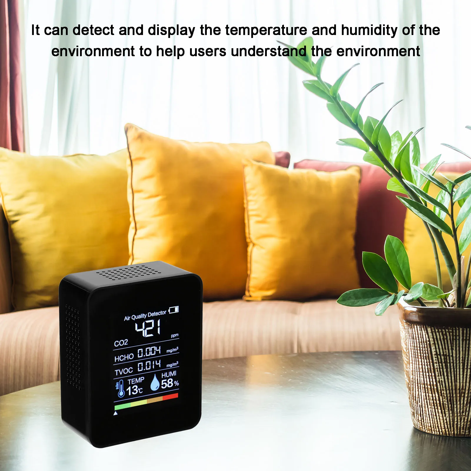 Интеллектуальный детектор формальдегидов CO2 HCHO TVOC монитор качества воздуха