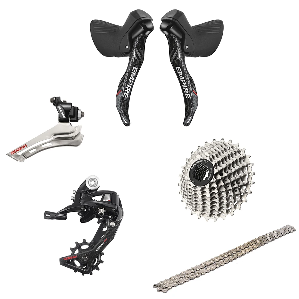 SENSAH EMPIRE  6 Kits 2x11 Speed 22s Road Groupset R/L Shifter+FD+RD Derailleurs +  Cassette/Chains Carbon Fiber or aluminium