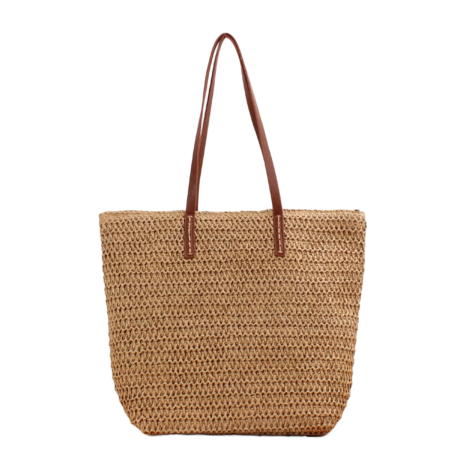 2021 New Fashion Women High Capacity Straw Tote Purse Lightweight Woven Travel Shoulder Bag with Long Handle Beach | Спорт и