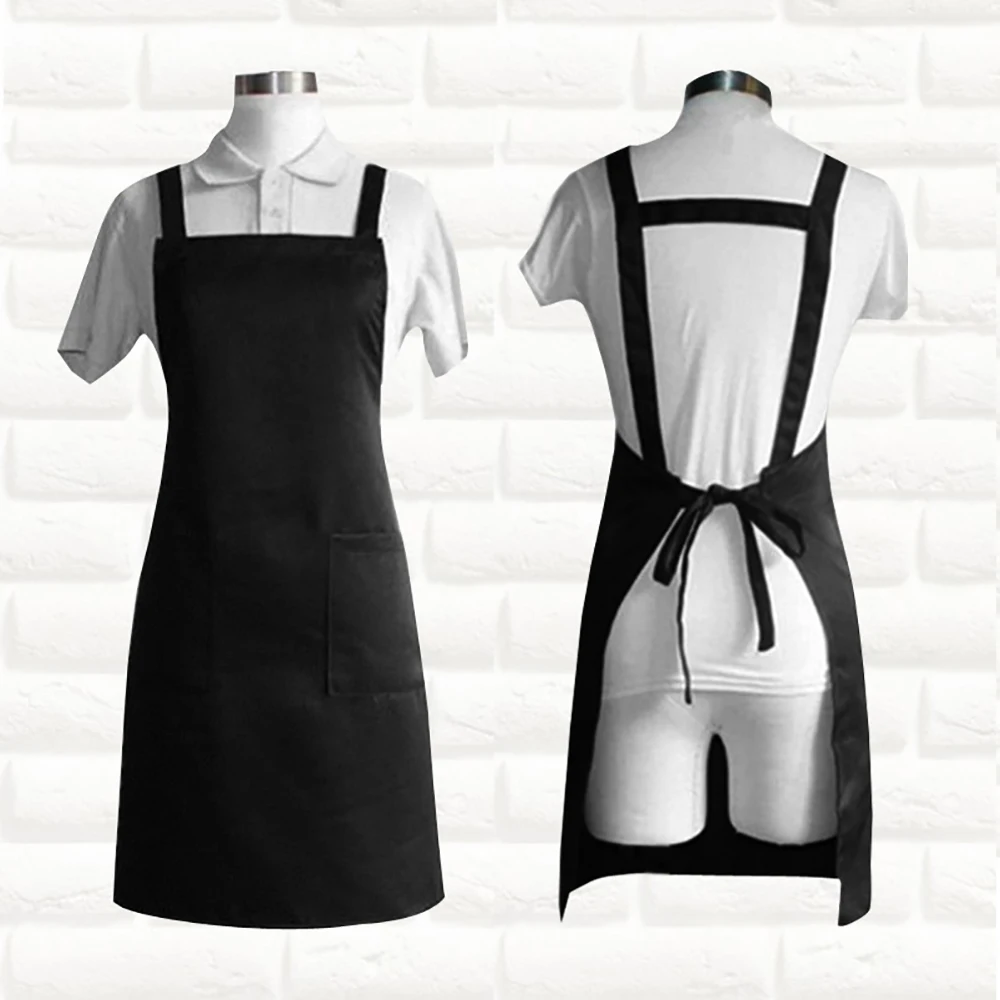 GEEKHOM Кухонные фартуки для женщин и мужчин домашней уборки черный без рукавов