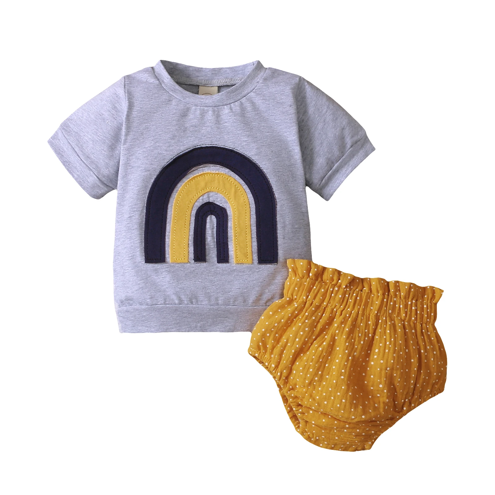 Комплект для маленьких девочек OPPERIAYA из 2 предметов летний Радужный топ с