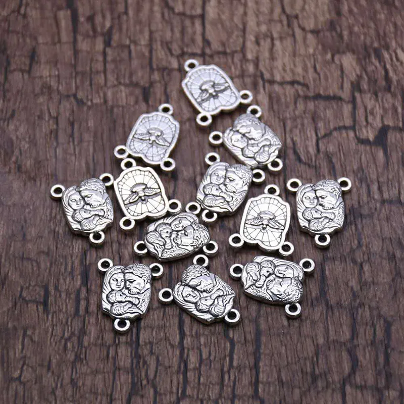 

10pcs Religious Father Mother and son a family of three holy family alloy triangle can be handmade DIY bracelets and necklaces
