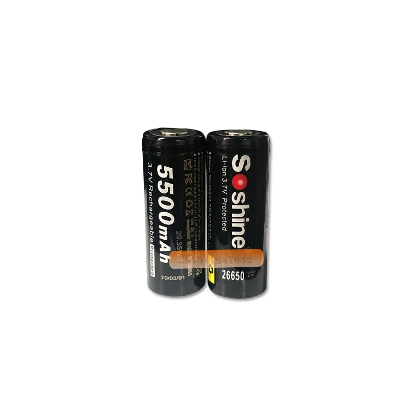 4 шт. Soshine 26650 батарея 5500mAh 3 7 V защищенная литий-ионная аккумуляторная PCB Batteria |