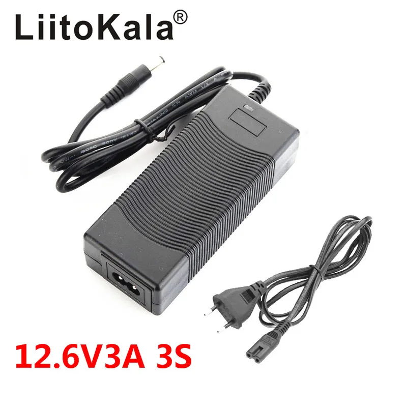 

Liitokala 12.6V 5A 3A 1A Lithium Battery Charger 3 series lithium Cbattery 12V battery charger+US EU AC power cord