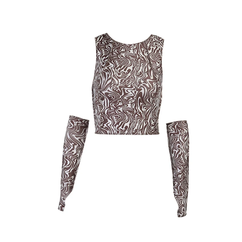 

InsDoit Mall Gothic Gloves Tank Top Women Streetwear Harajuku Print Summer Slim Sexy Crop Tops Punk Grunge Aesthetic Fashion Top